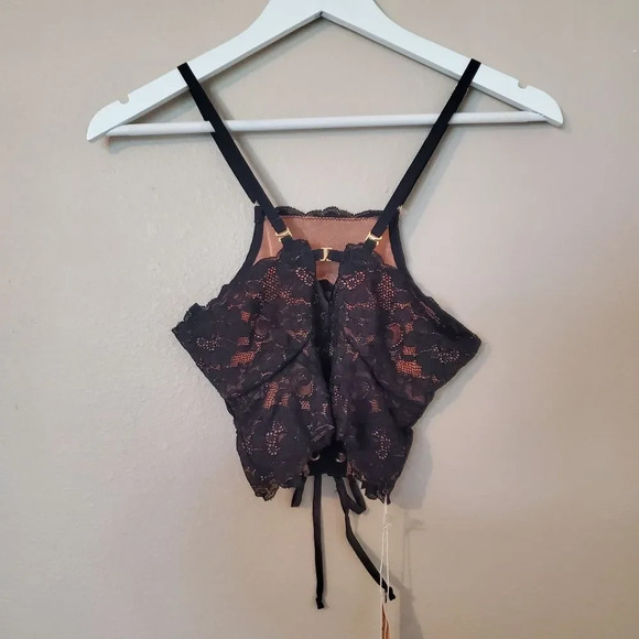 Free People x We Are Hah Top To Bottom Convertible Black Lace Cami XS - Picture 7 of 10